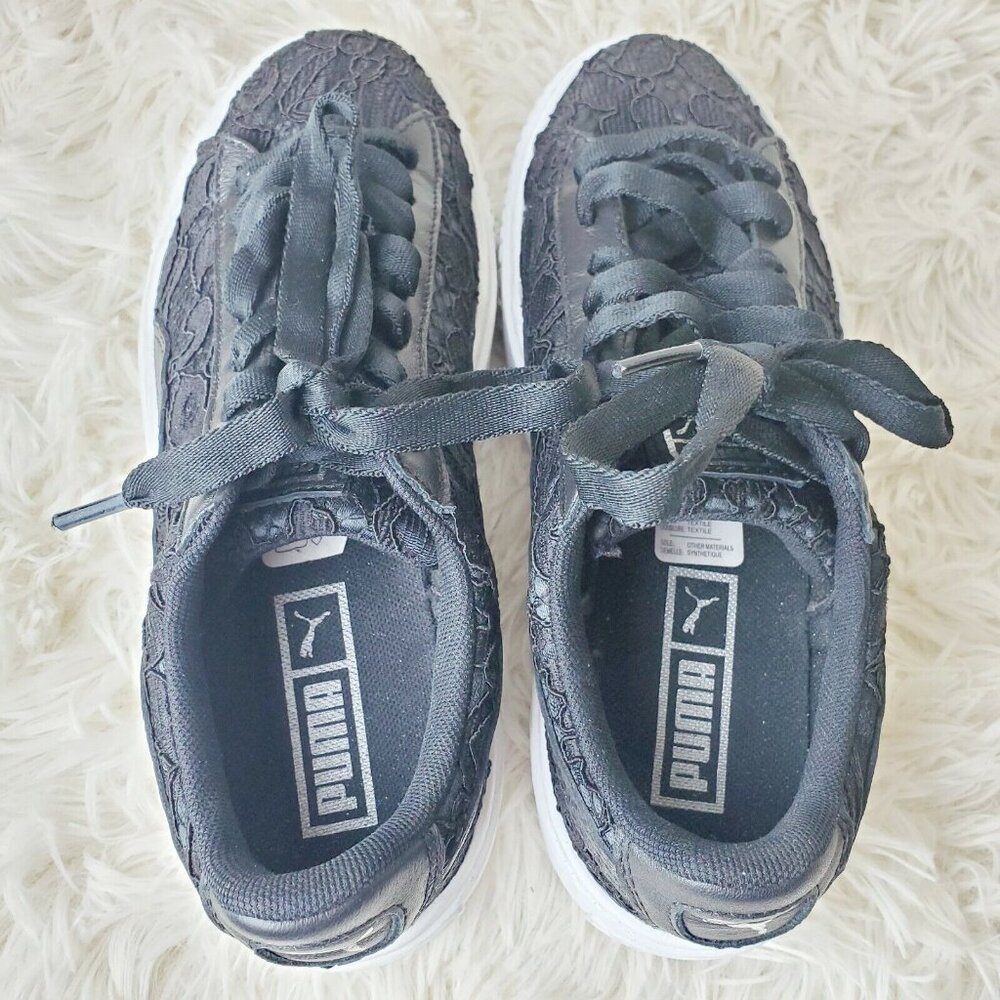 Puma Women's Basket Platform FO Sneakers Casual Shoes Black Size 6 EUC - Picture 4 of 7